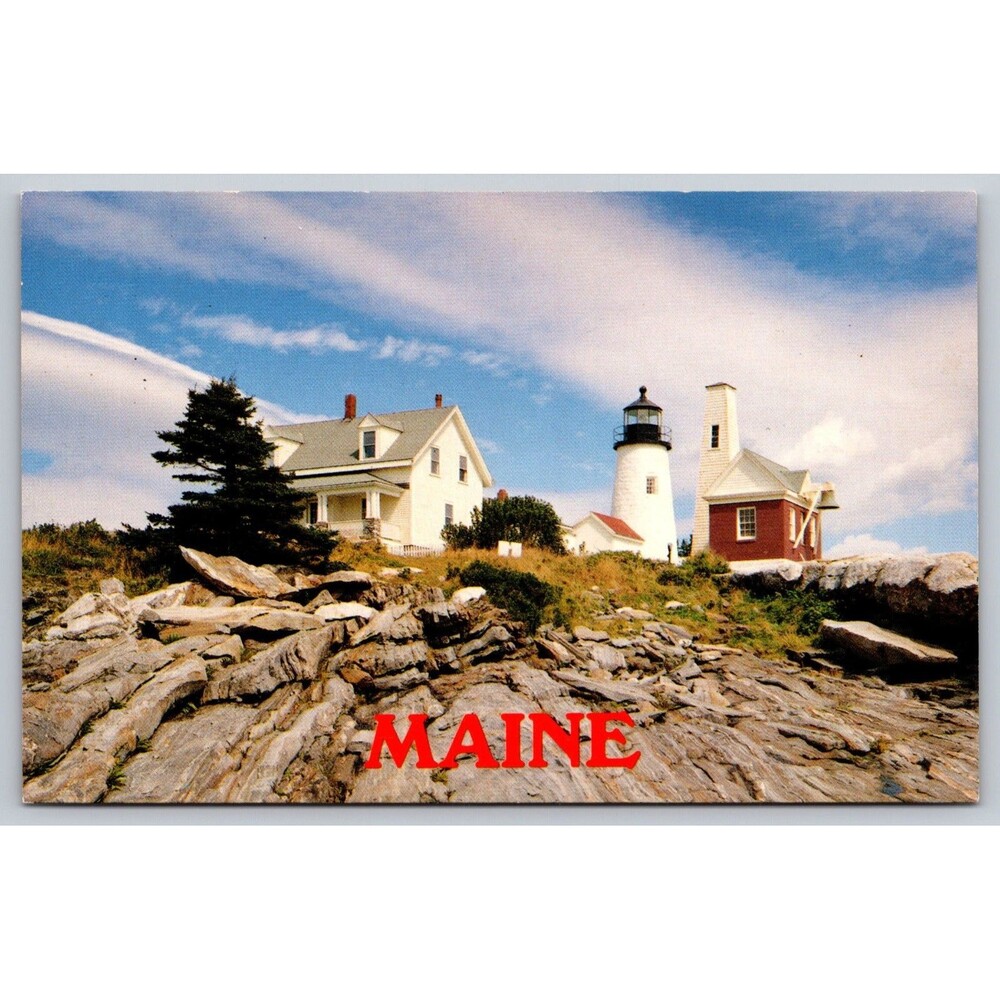 Vintage Pemaquid Light Lighthouse Maine ME Postcard H-275 RS Lensfest Heritage